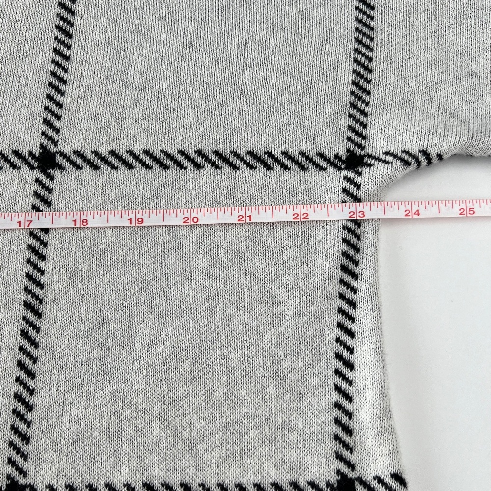 Apt. 9 Cream Plaid Scoop Neck Sweater - Picture 5 of 6